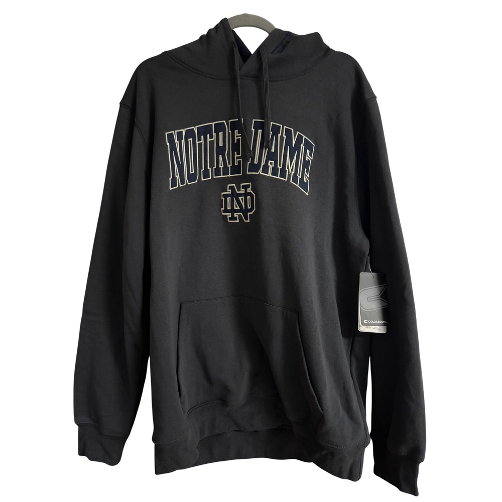 Colosseum Notre Dame Fighting Irish Hoodie Mens XL Charcoal Grey NWT